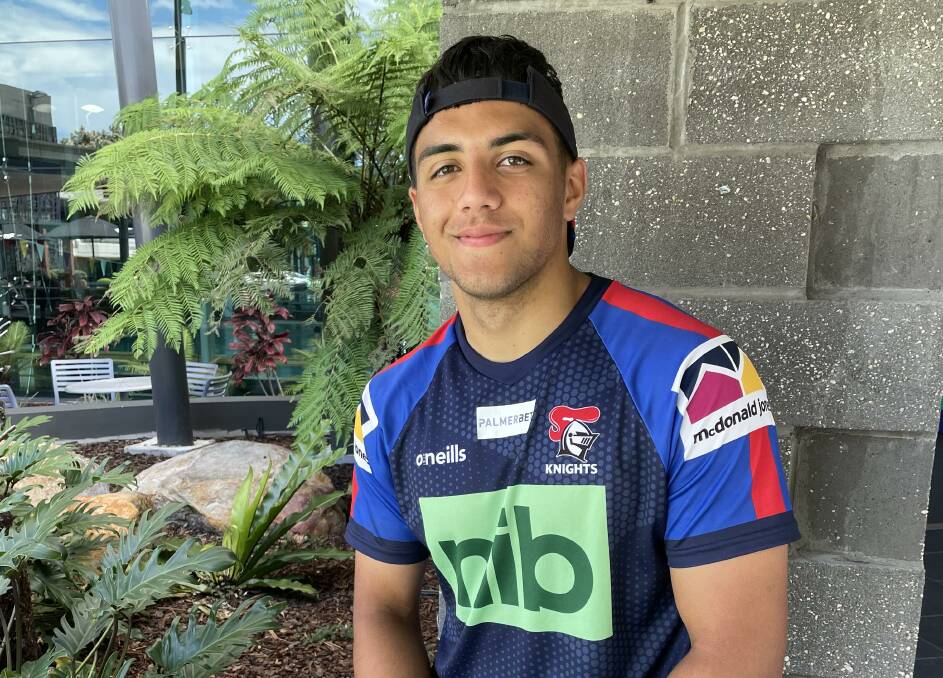 Rare talent: Teenage Knights centre Krystian Mapapalangi has made a huge impression on coach Adam O'Brien and the senior playing group during pre-Christmas pre-season training.