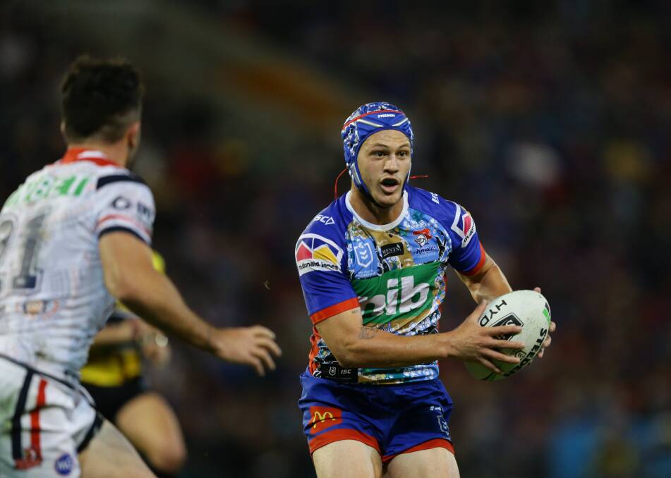 Back: The return of star fullback Kalyn Ponga after he missed the past two games with injury is a huge boost against the defending premiers. Picture: Jonathan Carroll.