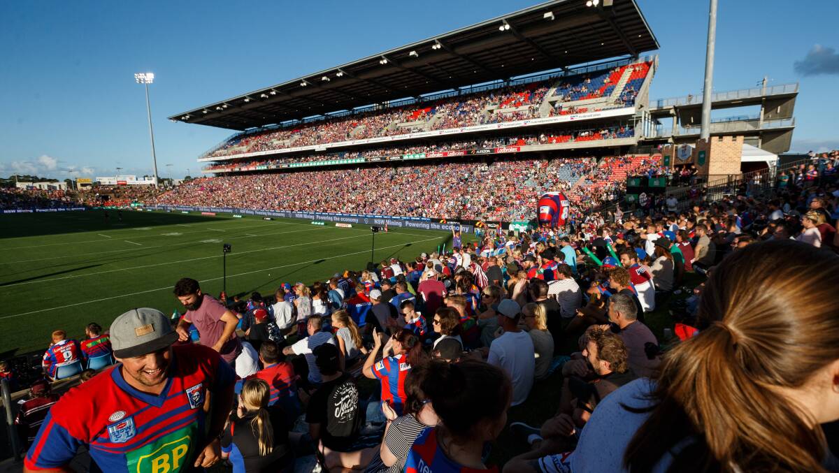 Empty feeling: Newcastle Knights fans will be locked out of McDonald Jones Stadium indefinitely after today's clash against the Warriors in the opening round of the NRL because of the coronavirus threat. Picture: Max Mason-Hubers.