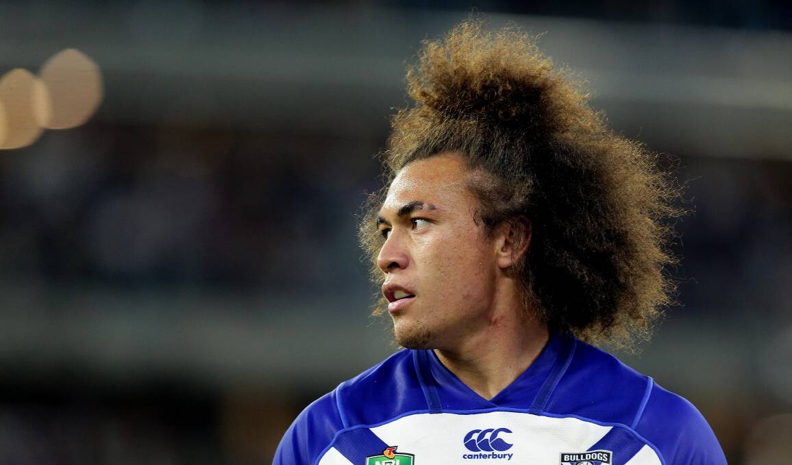 Hair-raising: Bulldogs backrower Raymond Faitala-Mariner gave evidence on David Klemmer's behalf at the judiciary but it was to no avail with the Knights prop still found guilty of pulling his hair and fined. Picture: Getty Images.