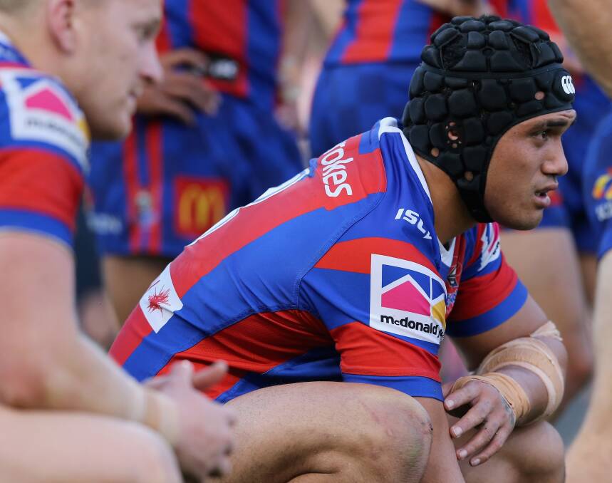 Deja vu: Senior Knights players Sione Mata'utia and Mitch Barnett have again fallen short in their quests to play finals footy but say there is still plenty to play for against the Penrith Panthers on Sunday. Picture: Getty.
