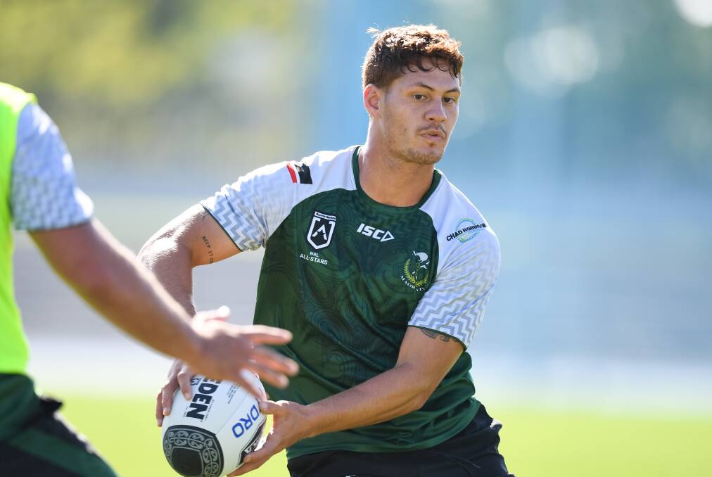 In spotlight: Knights star Kalyn Ponga will play some part in the the club's opening pre-season trial against St George Illawarra if he comes through the All Stars clash in Melbourne unscathed. Picture: Nathan Hopkins.