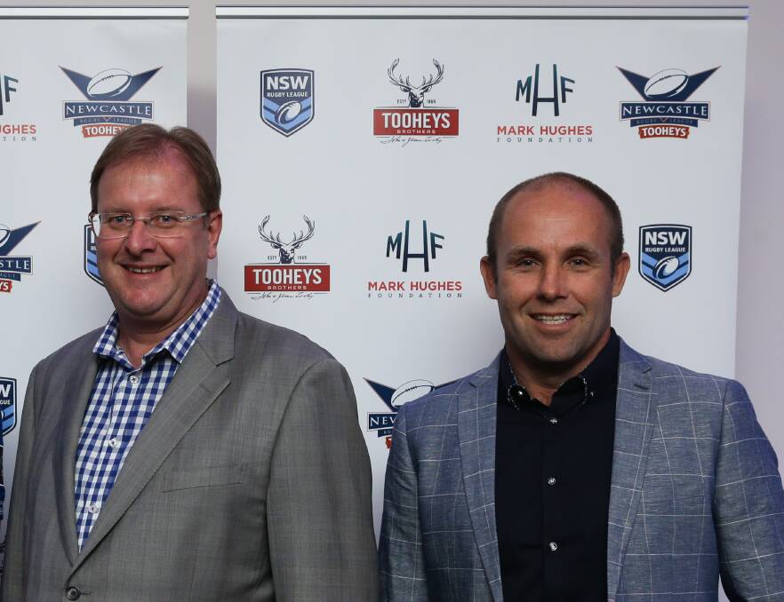 NSWRL CEO Dave Trodden with Newcastle RL CEO Matt Harris