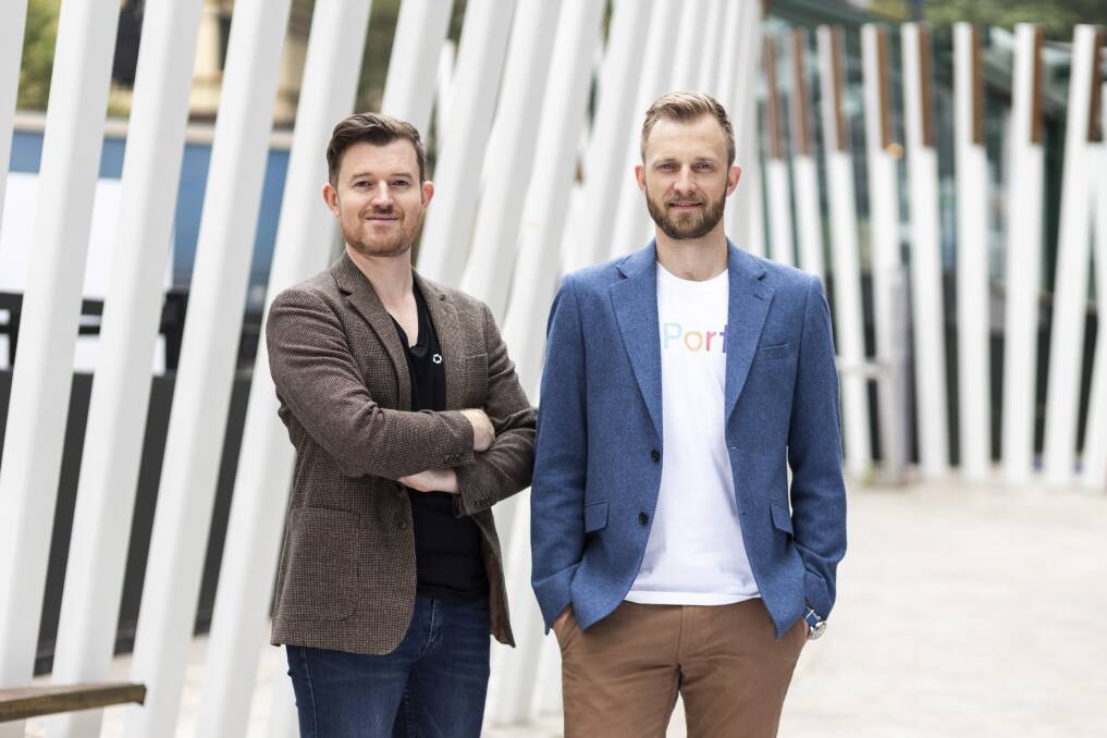 New beginnings: Portt co-founders Andre Pinkowski, right, and Chris Holmes, who have just raised $4m for their platform. Picture: Supplied 