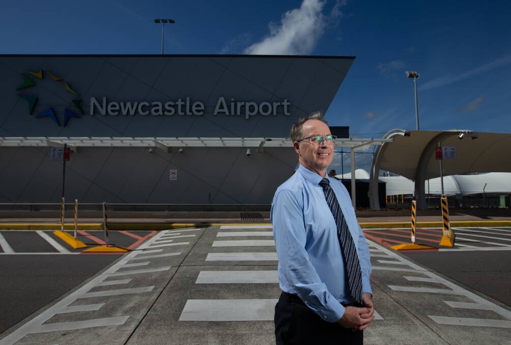 Newcastle Airport CEO Dr Peter Cock says extra staff will be on call to help with the holiday season. Picture by Marina Neil 