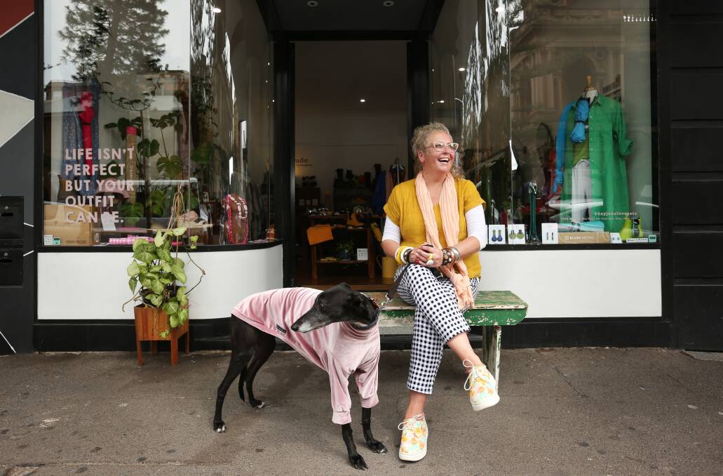Emily Coker, with her dog Joy, 'lives and breathes' fashion. Picture by Simone De Peak 