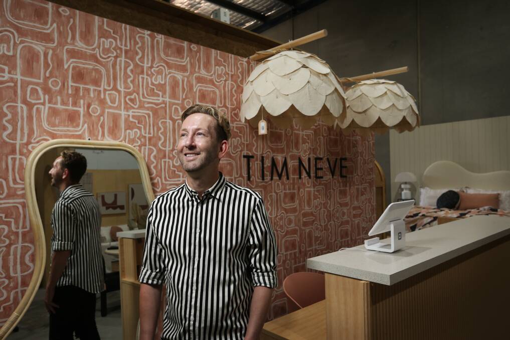 Happy place: Tim Neve in his multi-purpose warehouse in Maryville. Picture: Simone De Peak 