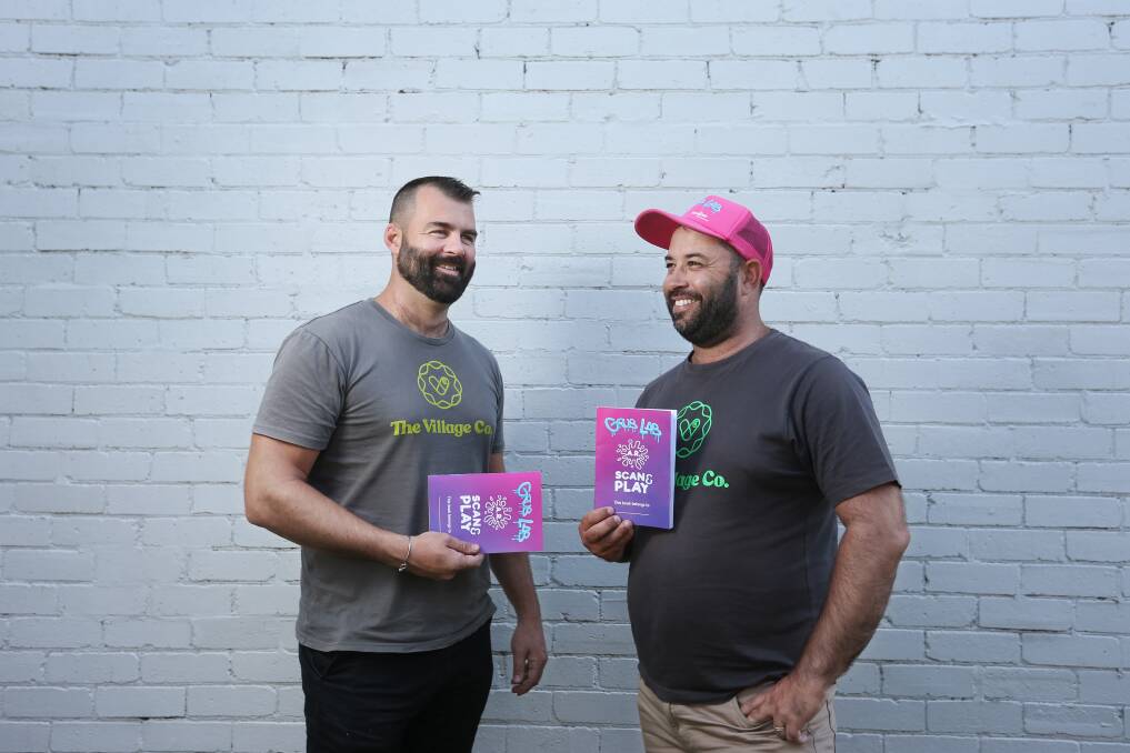 Child's play: The Village Co's Mat Goddard, left, and Mick Carr, are entering Grub Lab in the Innovation District Challenge. Picture: Simone De Peak