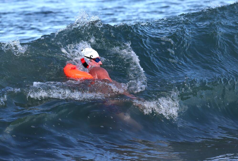 All at sea: Craig Clarke has prepared for his English Channel attempt by increasing his training. In May he swam 140kms. Picture: Peter Lorimer