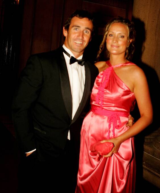 The way they were: "I noticed at the dinner table we were running out of things to say ... I began to wonder, was this as good as it gets?" writes Cathrine Mahoney, pictured above in 2006 at the Dally M awards with her then fiancee. Picture: Supplied