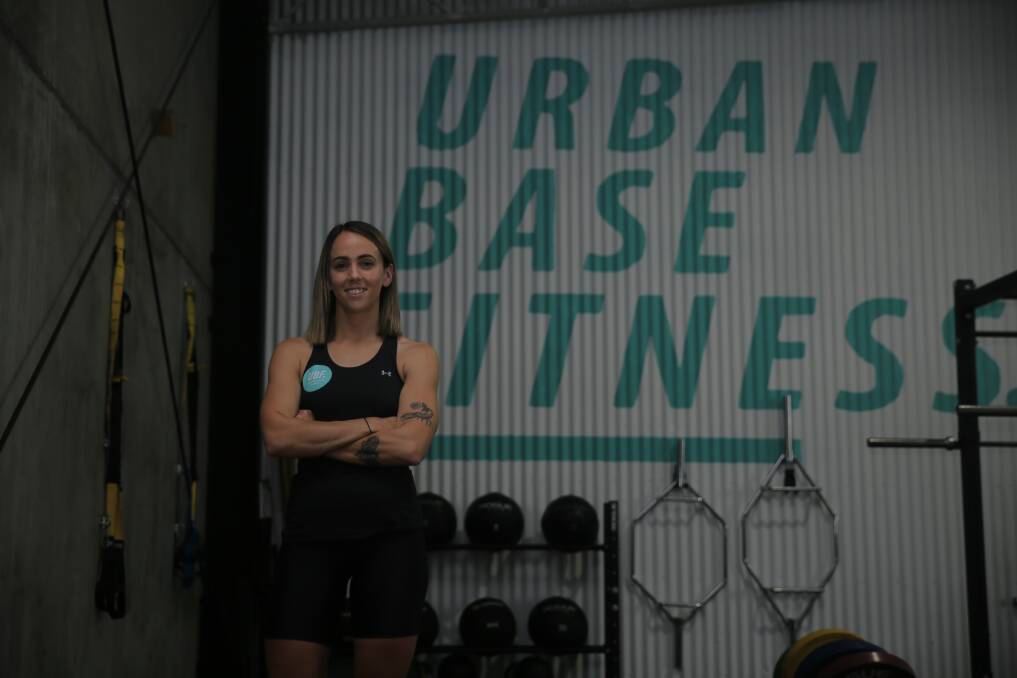 Online workout strength: Erin Wilson at her Gateshead gym Urban Base Fitness. 