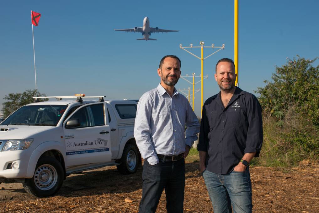 IN FOCUS: "Covid-19 has given visibility to the value of drones," says Andrew Chapman, right, with business partner James Rennie.