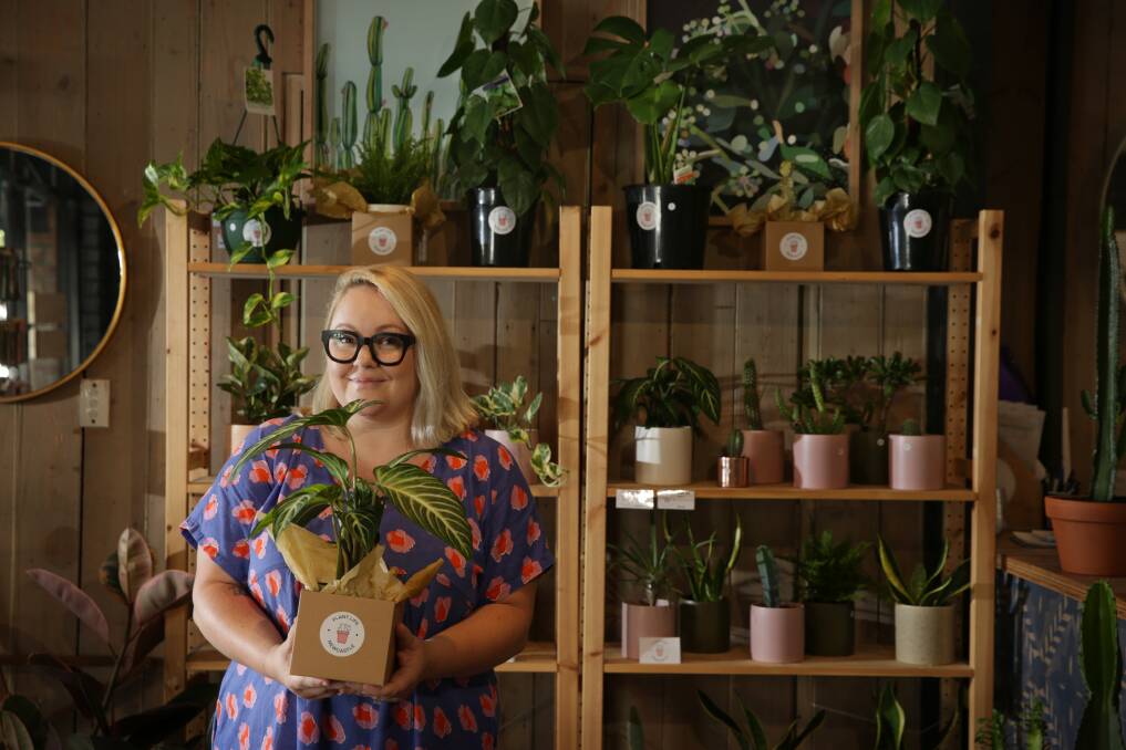 Lush life: "Plants are healthy for your home," says Plant Life Newcastle's Liz Saunders-Walker at Willows Home Traders. Picture: Simone de Peak. 