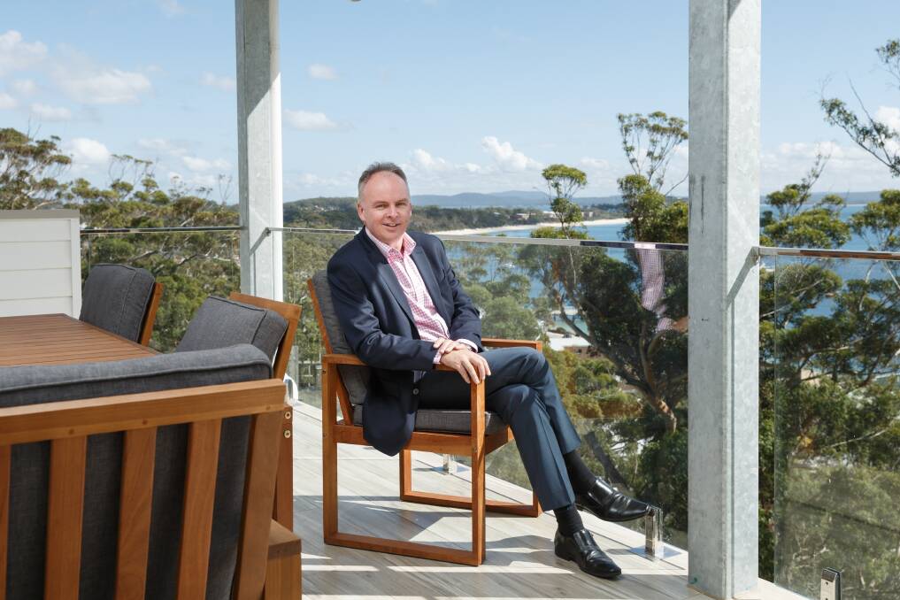 Alloggio founder Will Creedon at Zenith At Shoal Bay, one of the properties on the short-stay holiday provider's books. Picture by Max Mason-Hubers 