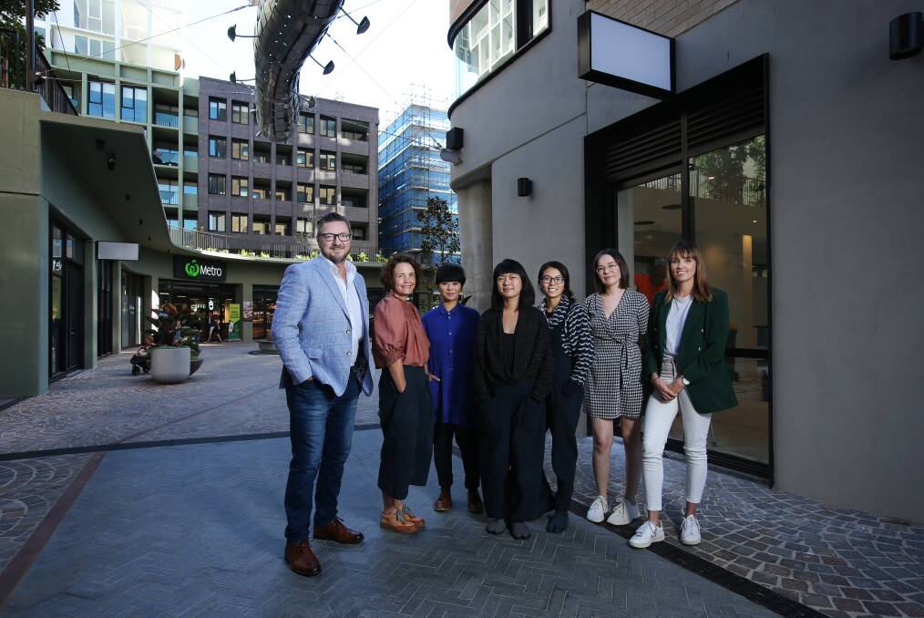 Power of many: From left, Darrell Stapleton, Angela Hailey, siblings Jules, Rowena and Angela Foong, Gabi Graham and Bella Cauchi at the Lyrique Lane site. Picture: Simone De Peak