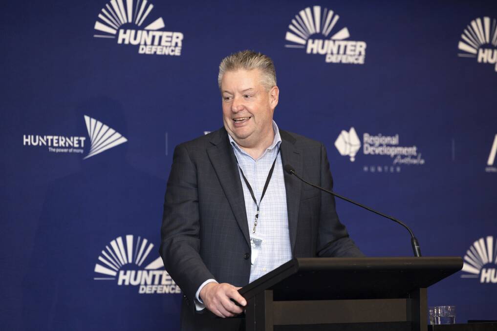HunterNet chief executive officer Ivan Waterfield at the recent Hunter Defence conference. Picture supplied. 