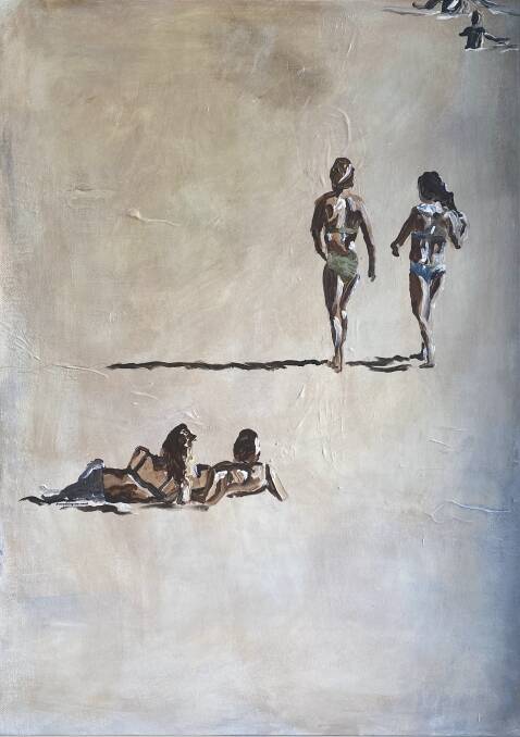 Beach life: One of the works by Annalisa Lawrence, known as Saltwater Woman, at the Blue Spaces exhibition.