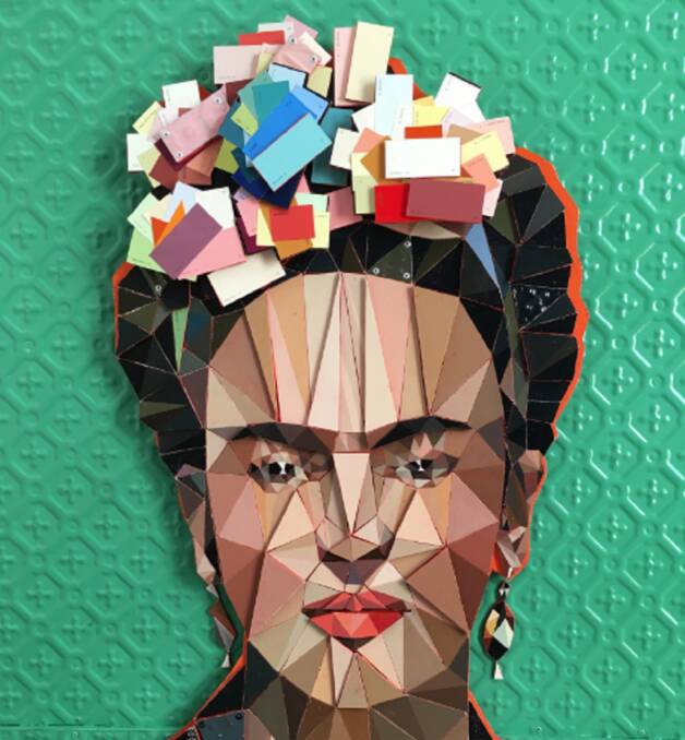 NEW DIRECTIONS: A new collaborative work by the Strutt Sisters featuring Frida Kahlo using pressed metal, wood, fabric, paper and paint. 