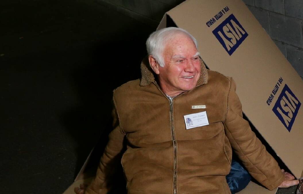 John Cootes during a CEO sleepout event. The furniture warehouse founder has been named an OAM.