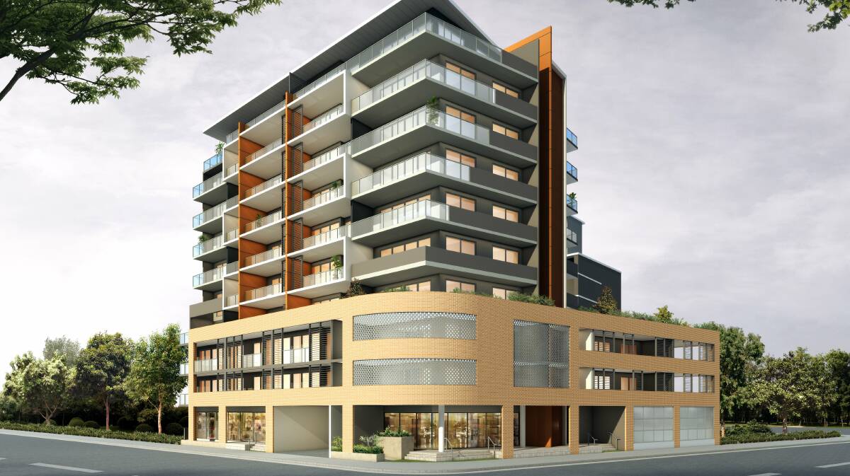 GOING UP: The 10-storey WestEnd apartments development in Wickham, valued at $67 million, is one of 28 residential projects underway in Newcastle. 