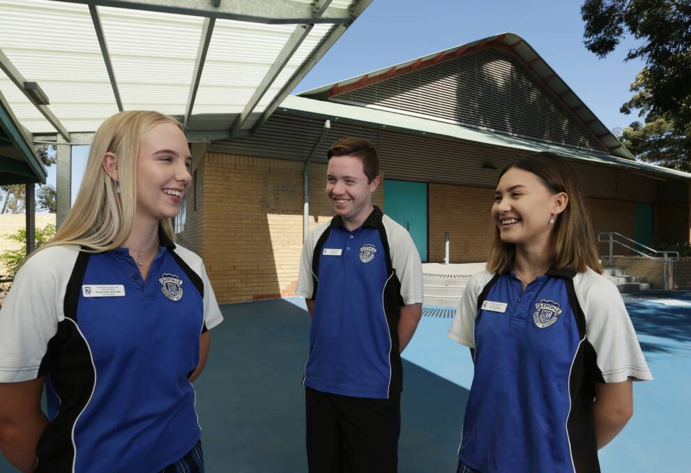 On their marks: Cheymeka Randell, Jayden Rae and Azmina Shafie all want to study at the University of Newcastle. Picture: Simone De Peak
