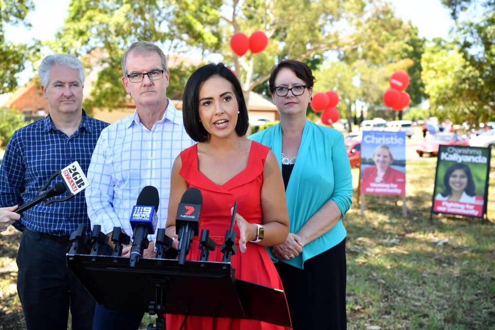 Concern: NSW Labor Leader Michael Daley is joined by Shadow Minister for Industrial Relations Adam Searle, Shadow Minister for TAFE and Skills Prue Car and NSW Deputy Opposition Leader Penny Sharpe. Picture:(AAP Image/ Joel Carrett 