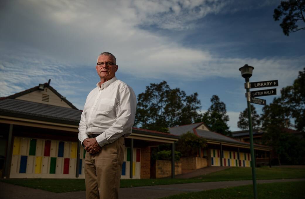 Back to school: Principal Paul Teys expects around 800 students to return to the site next week. He said six of his staff considered as vulnerable were expected to attend, unless they had a medical certificate. Picture: Marina Neil