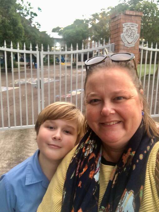 Hot topic: Sylvia Kempnich, with son Matthew, said New Lambton parents talked regularly about road safety.
