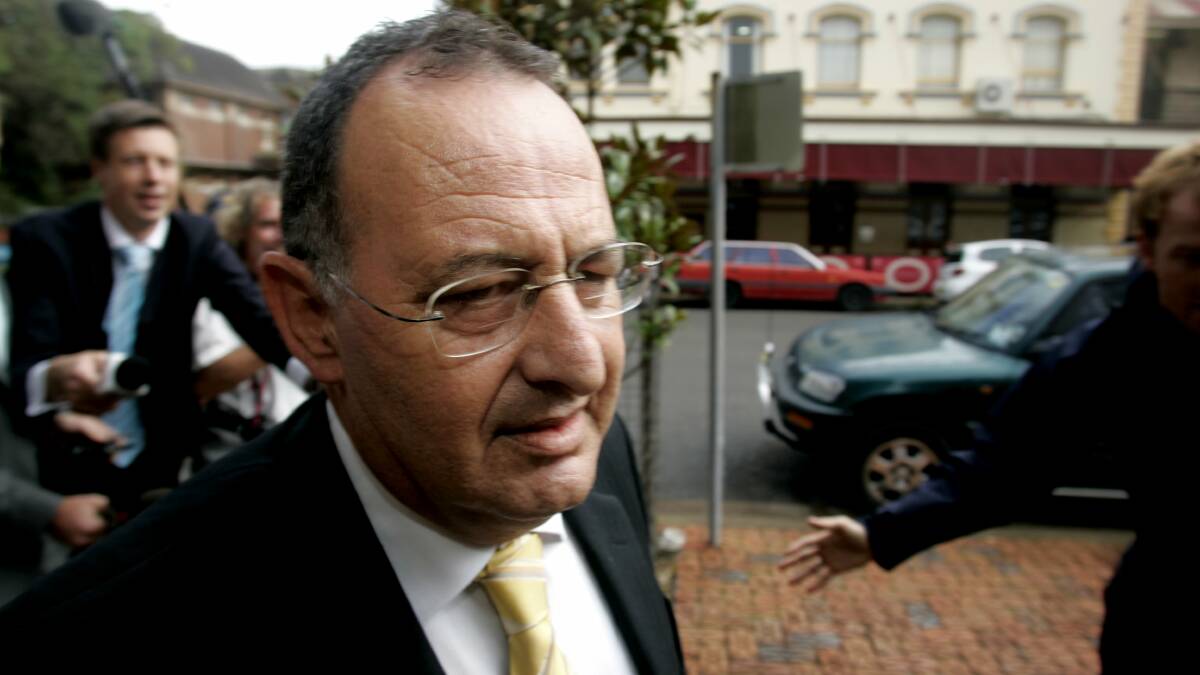 Convicted: Milton Orkopoulos entering Newcastle Court in 2008. Picture: Jonathan Carroll