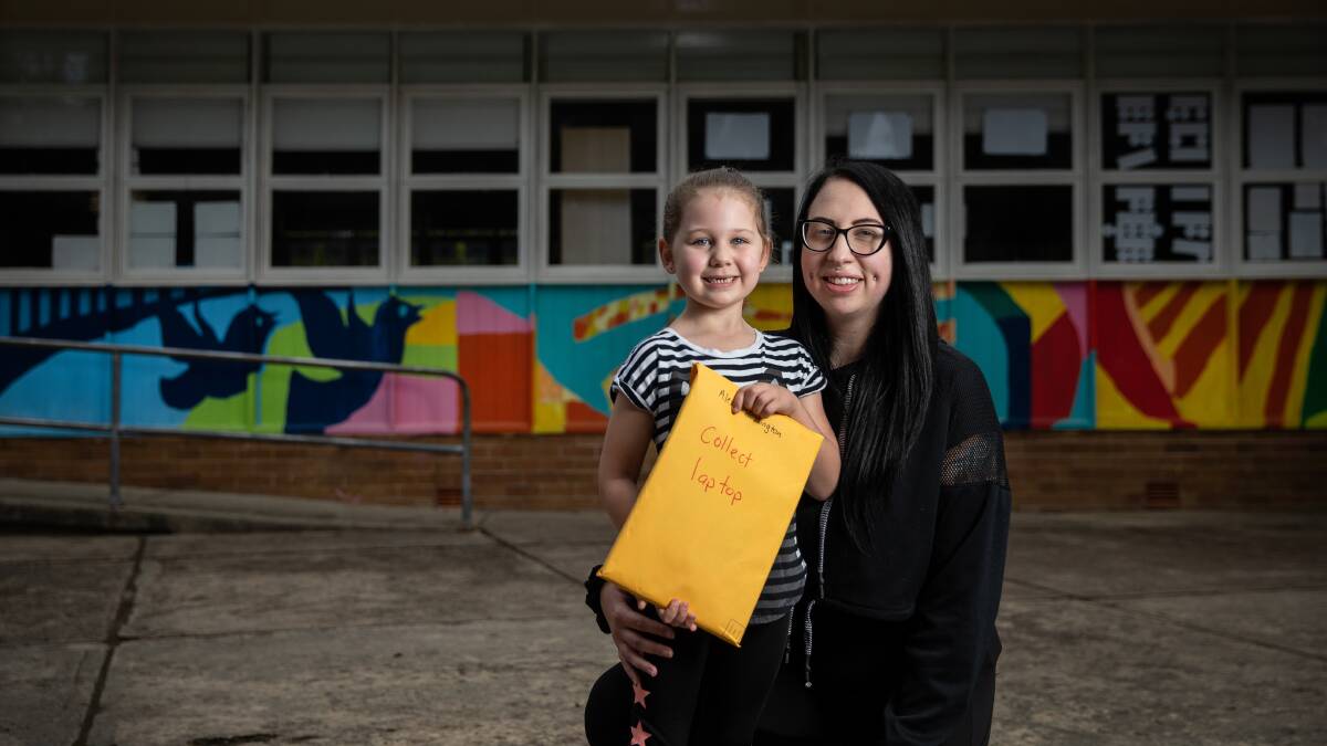 New normal: Nikki Carter, with her year one daughter Alexa Rossington, said teachers had been "great". 