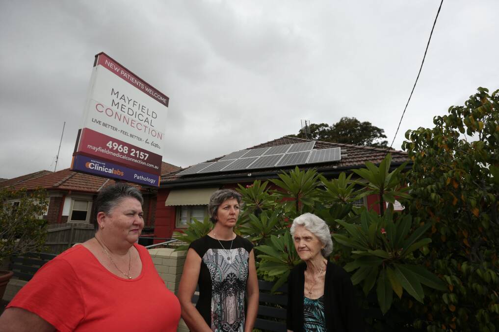 Concern: Ellen Clayden, with Kath Teagle and Georgina Poon, said she'd pay to see her doctors but wouldn't be able to go as often as needed. Ms Teagle said the changes "undermined the health of the nation". Picture: Simone De Peak