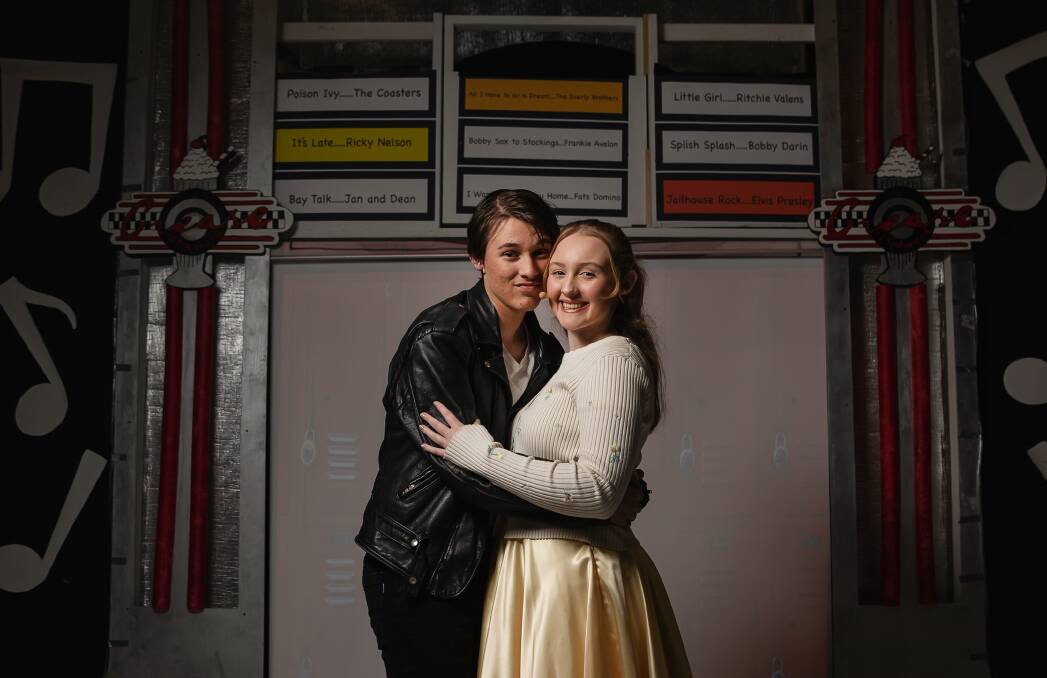 Honour: Sam Walters and Rebecca Hardy. "Olivia has always been an inspiration - I love singing and want to get into acting," Rebecca said. Picture: Marina Neil