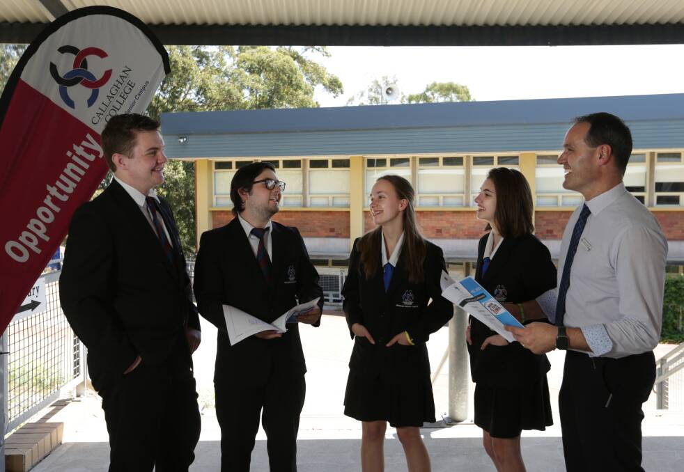 Think big: Shannon Brown, Blayne Griffin, Emmer Tracey-Richards and Sophie Broadbent, with James Ostermann, said one of the main messages was "don't settle for something, settle for the right thing". Picture: Simone De Peak