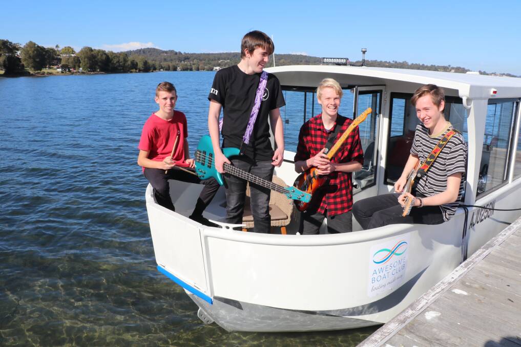 Smooth sailing: Zack Forsythe, Connor Galvin, Jacob Armit and Jordan Snowden said they would like to one day play at The Cambridge Hotel or Civic Theatre, or the Enmore Theatre in Newtown. Picture: Elizabeth Snedden. 