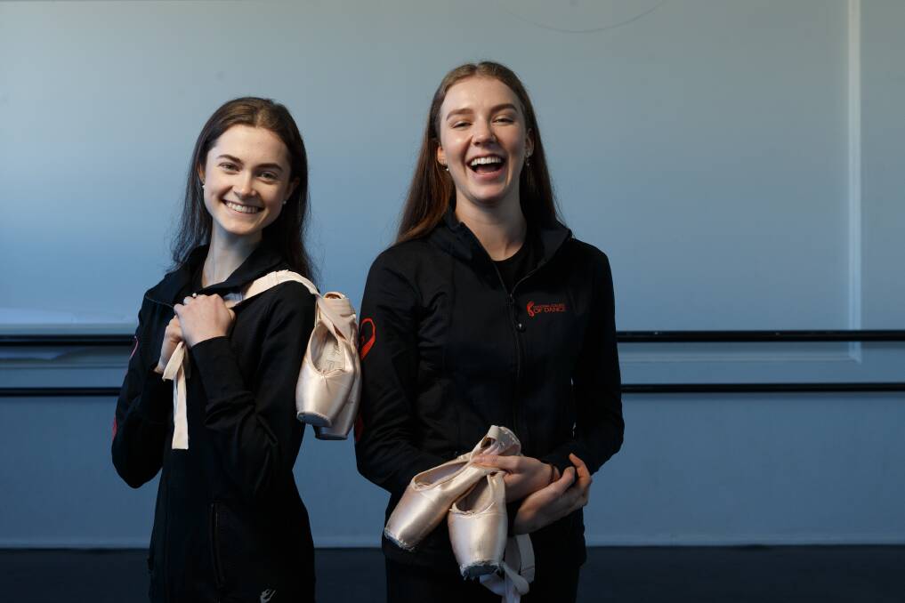 Stars: Chloe Reynolds and Grace Humphris said they will take ballet and language classes at their new schools. Picture: Max Mason-Hubers