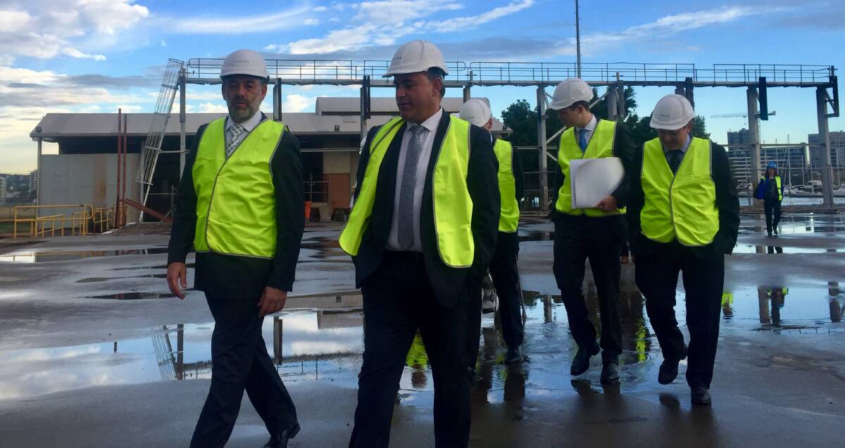 ANNOUNCEMENT: Deputy Premier John Barilaro, right, and Thales Australia's Max Kufner on Thursday.