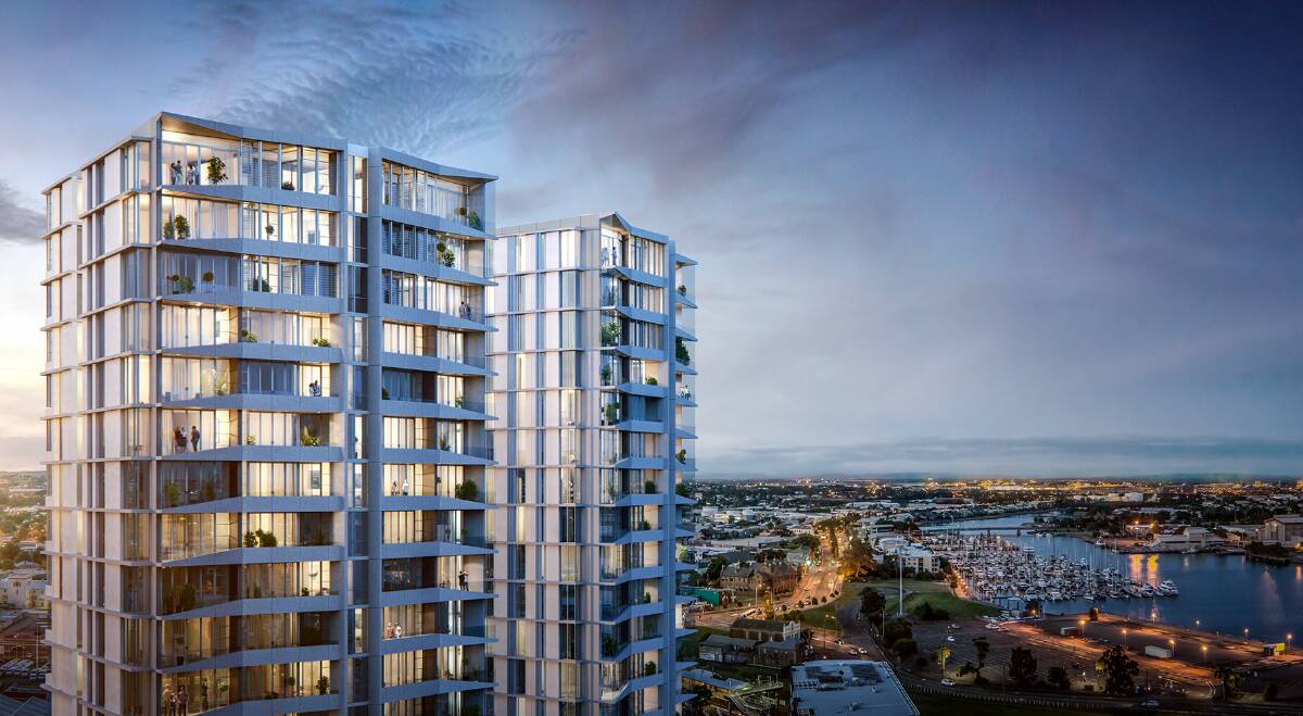 COMING TO LIFE: An artist's impression of Verve Residences, which will be the tallest residential development in Newcastle at 66 metres. Pictures: Supplied