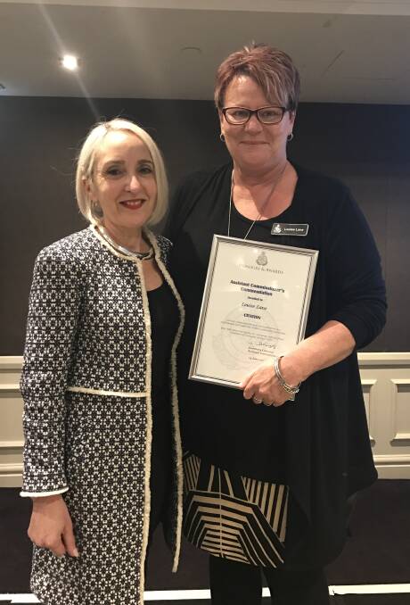 HONOUR: Community corrections manager Louise Lane with Assistant Commissioner Rosemary Caruana. Picture: Supplied