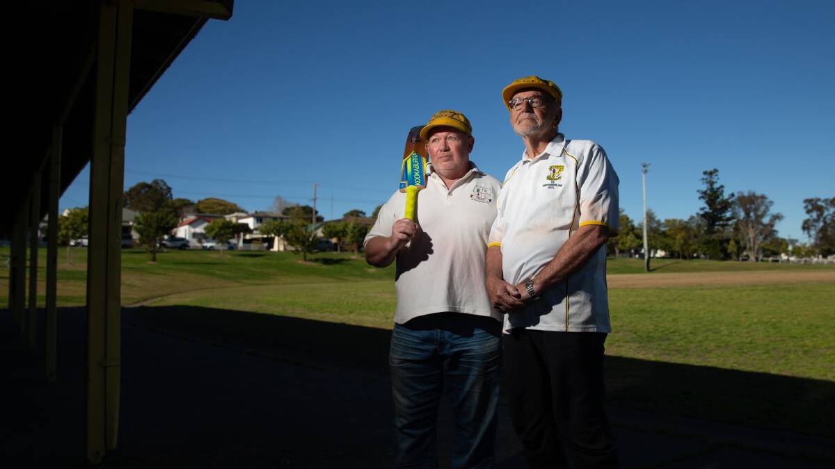 LOYAL: NTO Googlies players Jamie 'Lemon Blossom' Miller, left, and 'Smokin' Joe Drzyzga said they would be lost without the Newcastle City and Suburban Cricket Association competition. Picture: Marina Neil
