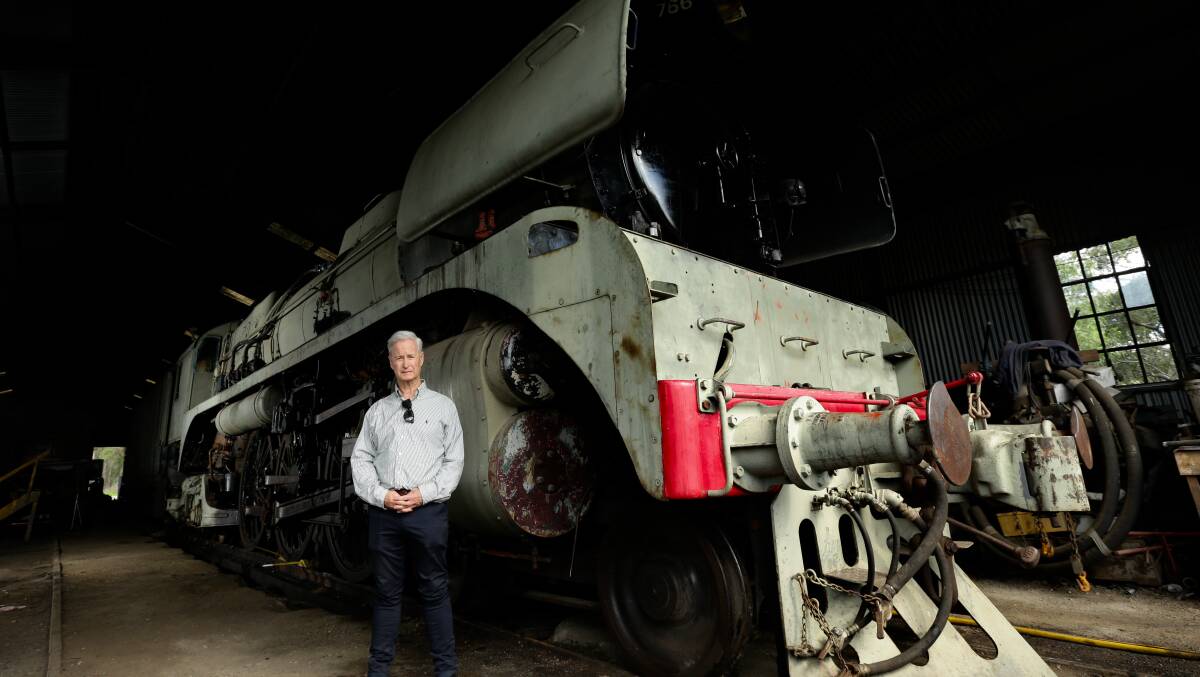 FIRED UP: Chris Richard's Hunter Valley Railway Trust has refused to leave the land at North Rothbury that it has been restoring heritage trains on for more than 30 years. Picture: Johnathan Carroll