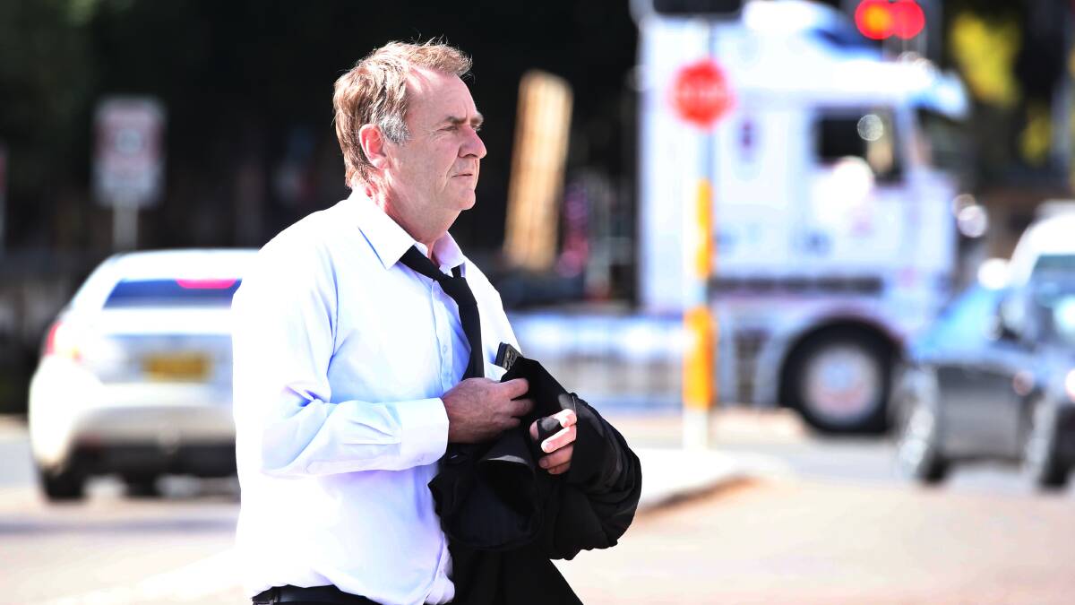 GUILTY: Former veteran paramedic John Doepel outside Muswellbrook court after pleading guilty to initimidation with intent to cause a junior female paramedic fear physical or mental harm. Picture: Simone De Peak