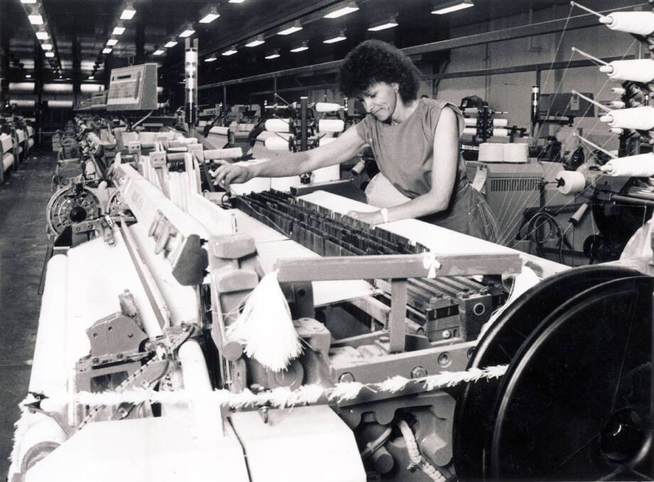 POLLUTION RISK: A National Textiles weaver at the Rutherford plant in 1993. The site is now the centre of a legacy contamination investigation.