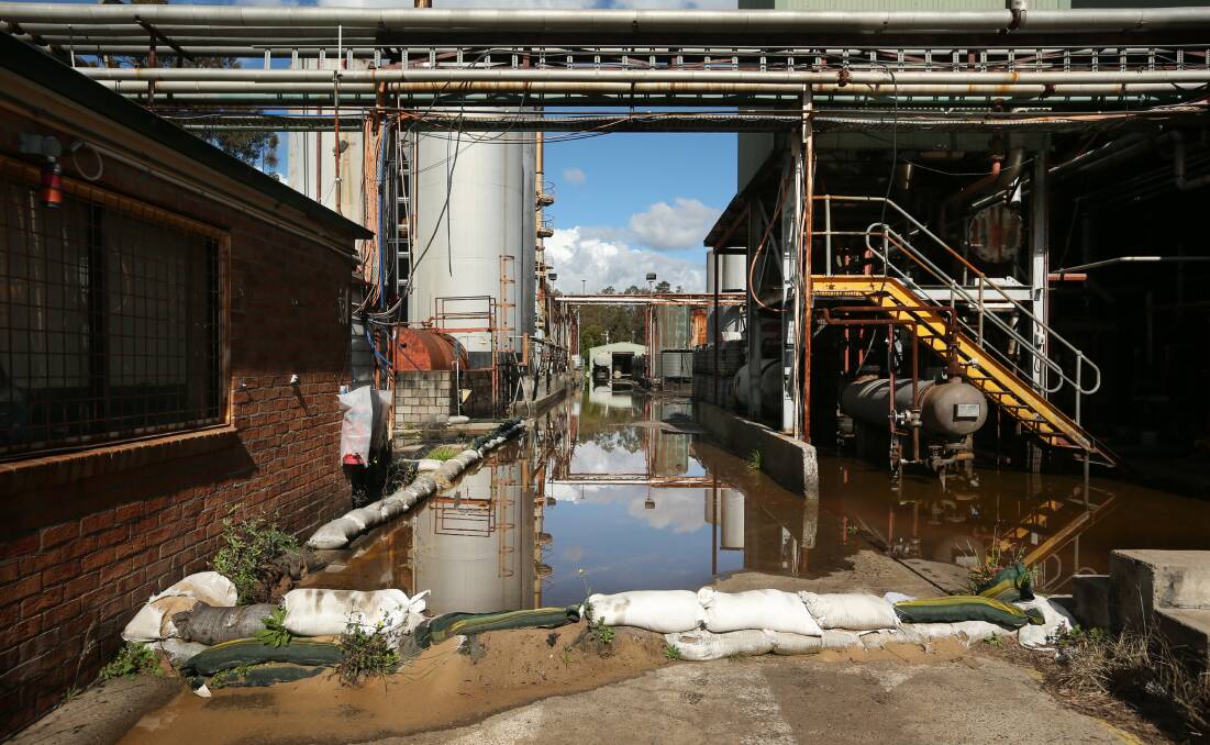 APPALLING: The abandoned Truegain site at Kyle St, Rutherford, following heavy rain last month. Picture: Simone De Peak