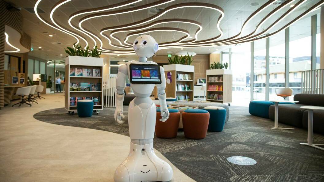HIGH TECH: The ground floor of council's new administration premises featuring virtual library assistant Pepper the robot, worth about $30,000.