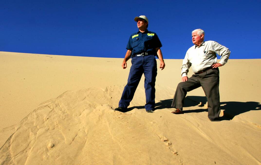 FINAL DECISION: Former Port Stephens mayor Bruce MacKenzie and son Robert. Their family company, Grafil Pty Ltd, and Robert MacKenzie have been found guilty of operating an unlawful waste dump at Salt Ash. 