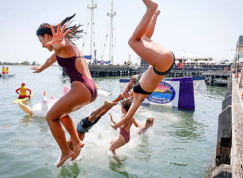 DIVING IN: More than 500 people are expected to enter next year's annual Australia Day Newcastle Harbour Swim. Picture: Daniel Danuser