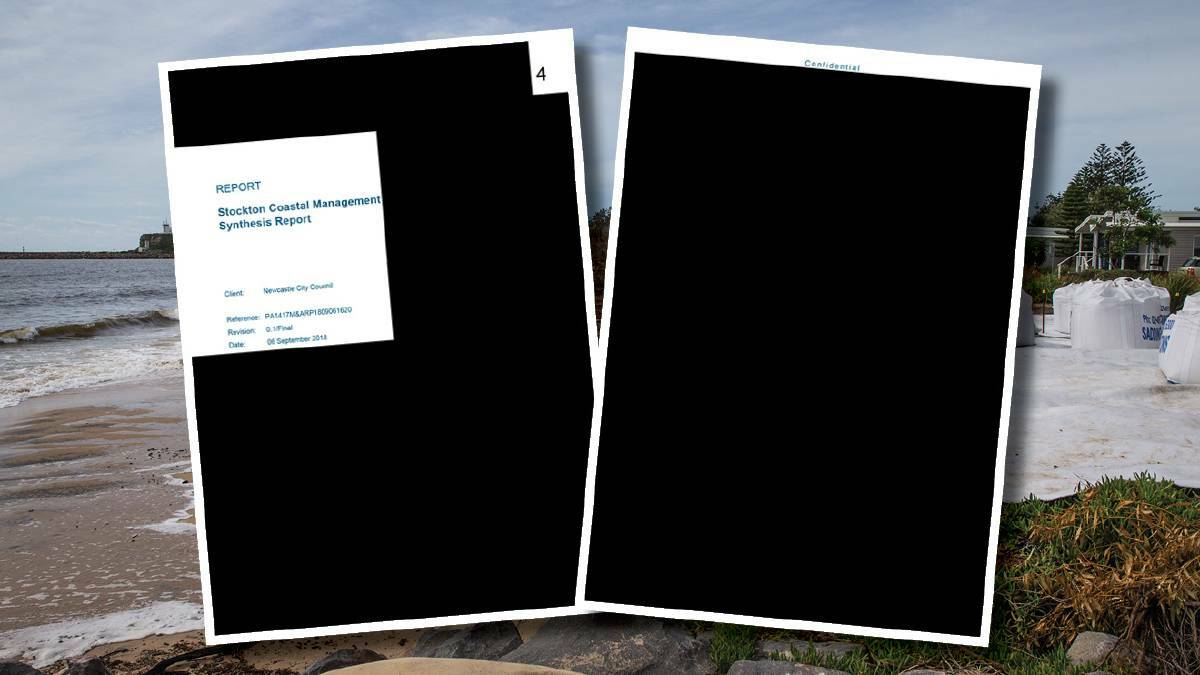 The heavily redacted original version of the Stockton Synthesis report released to the Newcastle Herald. 