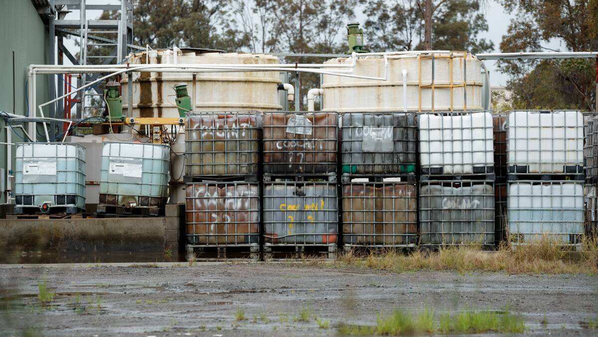 MYSTERY: There are more than 100 intermediate bulk containers (IBCs) strewn across the industrial site. The contents of many are unknown. 
