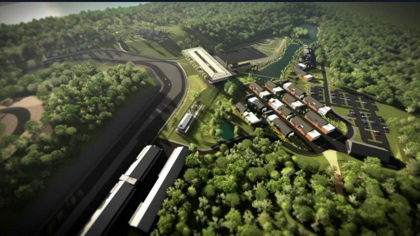 RE-USE: Artists impression of the proposed Black Rock Motor Park on the old Rio Tinto Rhondda Colliery mine site at Wakefield, in Lake Macquarie.