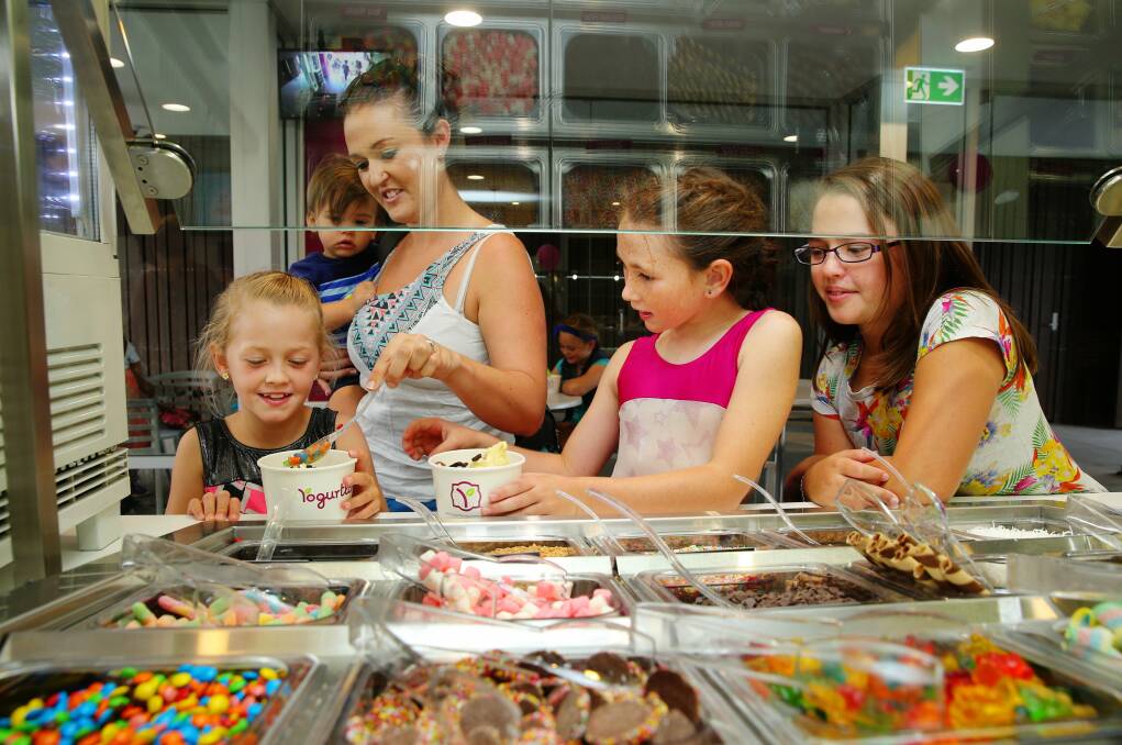 HAPPIER TIMES: The opening day of the Yogurtland store in Cessnock. It started as a franchise store, became a corporate store and closed this year.